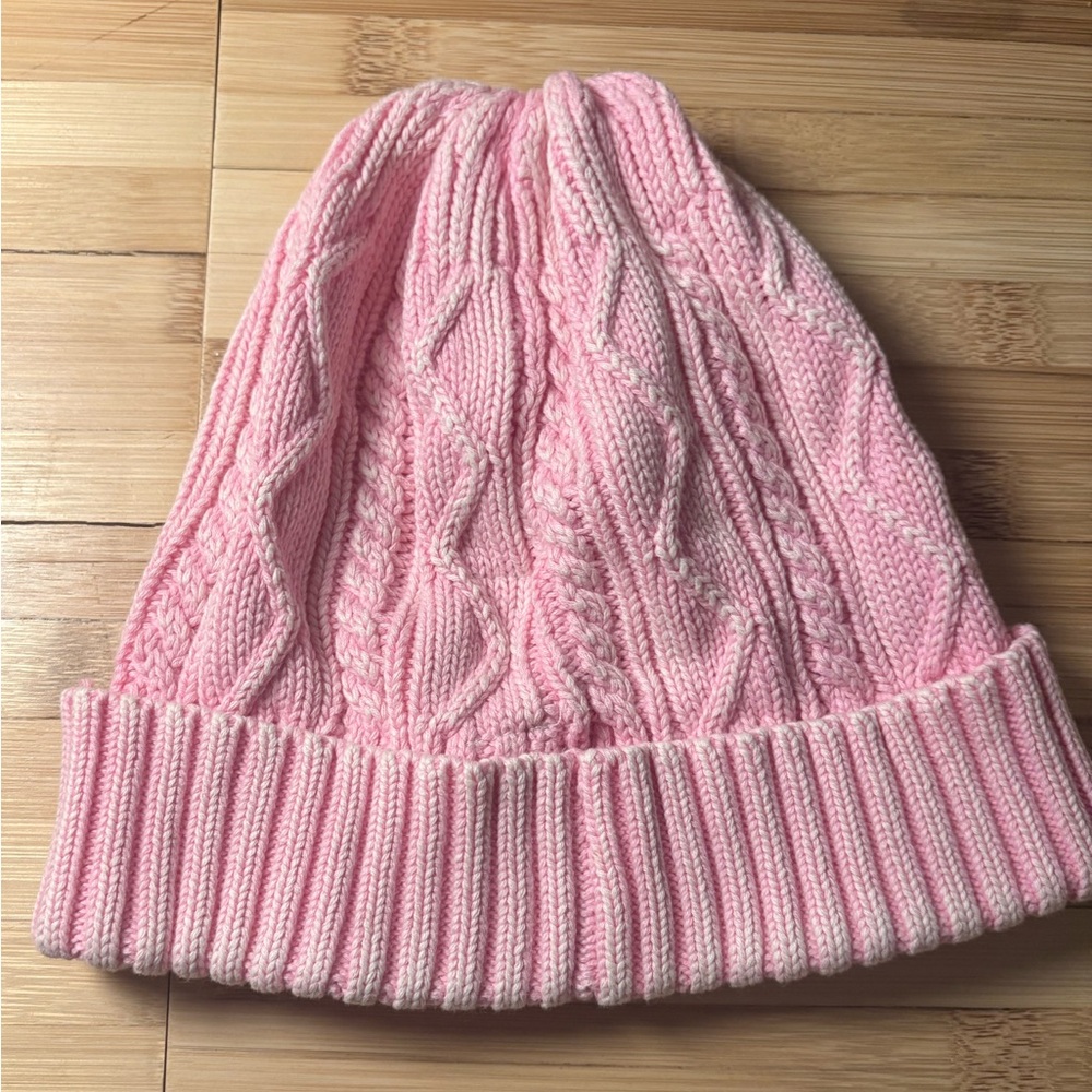 Free people pink cable knit Beanie